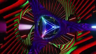 Multicolored object with neon lasers.Free VJ Looped Animation 4K