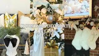 COZY 2025 CHRISTMAS DECORATE WITH ME | LUXE CHRISTMAS DECOR | FAMILY ROOM