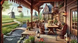 𝑯𝒐𝒍𝒍𝒂𝒏𝒅 𝑫𝒓𝒆𝒂𝒎𝒔𝒄𝒂𝒑𝒆 🎶 Cozy Wooden Porch, Water Channels & Windmill Views (1 Hour Relax) | Vol. 49
