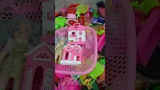 satisfying with unboxing barbie doll 🏠 house toys set #asmr video #shorts