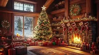Quiet Winter Evening with Ember Fire | Gentle Snow Sounds for Calm, Comfort, and Sleep