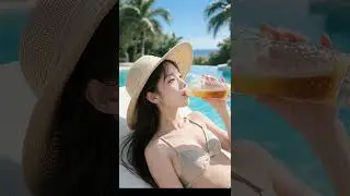Luxury Summer Sunbathing by the Pool  #cozygirl  #funny #short  #pool #beautiful