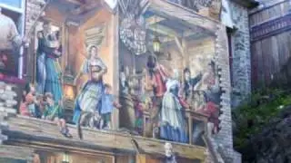Old Quebec City Mural showing early life for Quebecois