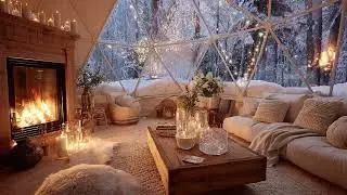 Winter Wind Outside, Fireplace Inside | Peaceful Sleep Ambience ❄️🔥