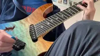 Playing riff on Ormsby 7-string shark