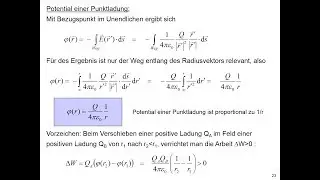 Potential einer Punktladung