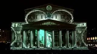 Video mapping Festlight ART VISION Bolshoi  theatre Moscow