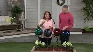 Plow & Hearth Stainless Steel Gazing Ball with Stand on QVC