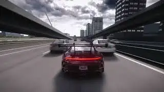 Porsche GT3 in shutoku traffic