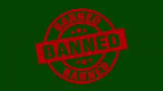 Banned stamp with sound effects on Green screen