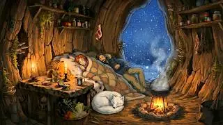 Peaceful Snowy Winter Days: Living Alone Inside a Hollow Tree | Ghibli-Style Video