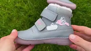 Dievčensk&eacute; zimn&eacute; kožen&eacute; top&aacute;nky D.D. Step Grey Vt&aacute;čiky 082-52314B