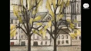 Ekaterina Posetselskaya. Notre Dame 2024,. Pastell, Acryl auf Papier, 50х70 cm
