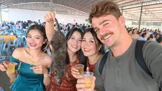 Laos Girls Force Me to Get Drunk and Eat Rat