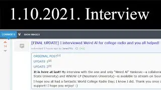 Weird Al interview - WMSC, 1st October 2021 (World College Radio Day)