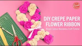 DIY Paper Flower Ribbon Wreath for Breast Cancer Awareness Month | Excel Blades&reg;