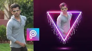 Neon Glow Triangle Pop Out Photo Effect Picsart Tutorial | rafy a edits in picsart 2020