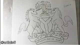 How to draw Nigeria Coat of Arms