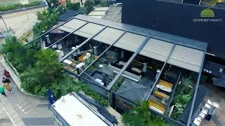 Motorized Waterproof Retractable Roof Aluminum Restaurant PVC Pergola
