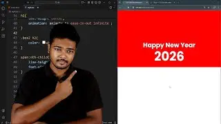 🎉 New Year 2026 Text Animation Using CSS clip-path Property 🎉