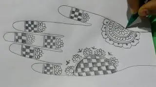 Chess pattern mehendi design in simple easy way