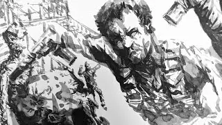 Ink Painting/Drawing from imagination Zombie scene pt2