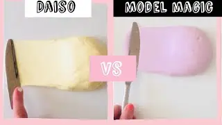DIY butter slime!! Daiso clay vs. model magic! Which one is better?!?!