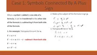 Changing the Subject of A Formula (case 1 to 4) - Timoy White