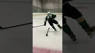 Single Leg Outside Edge Stop & Shooting Practice - Hockey Basic Drill for Kids