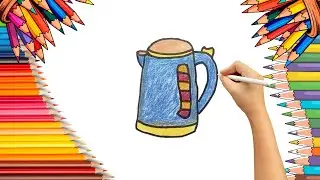 How To Draw cute Jug Drawing, Painting & Coloring For Kids and Toddlers_ Child Art 🐋🌈🎨
