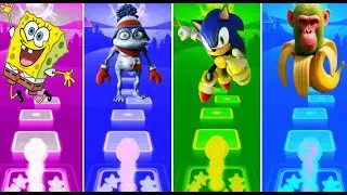 Tiles hop - SPONGEBOB MOVIE - CRAYZ FLOG - SONIC - SHIMPANZINI BANANINI #shorts #funny #reels #asmr