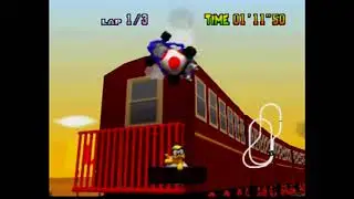 Going Through Train Tracks in Kalimari Desert on Mario Kart 64