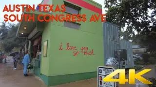 Rainy Austin Texas South Congress Ave 4k Walking Video