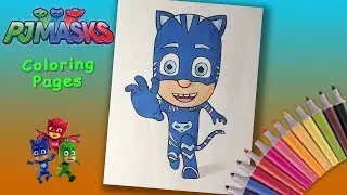 PJ Masks coloring book How to coloring Catboy  Coloring pages for kids