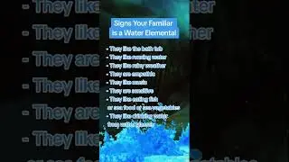 Signs your familiar is a water elemental #familiaranimals #waterelement #witchythings