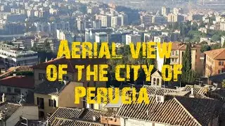 Aerial view of Perugia city in Italy