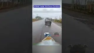 Российский беспилотник перехватил наземный беспилотник в коридоре противодействия беспилотникам.
