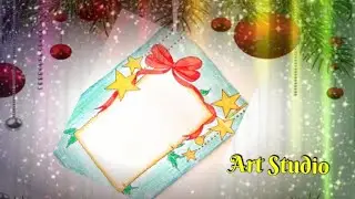 Ribbon draw | Front page border design | Christmas border designs | project decoration ideas