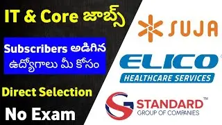 Elico Healthcare Services, Standard Group Of Companies,Suja Associates Pvt Ltd Companys Jobs