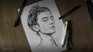Marker drawing time lapse - man portrait
