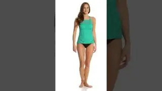 24th & Ocean Sheer Brilliance High Neck Tankini Top | SwimOutlet.com