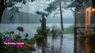 WARM BEDROOM WITH RAIN SOUNDS FALLING OUTSIDE THE FOREST - RELAXING PIANO MUSIC HELPS YOU DEEP SLEEP