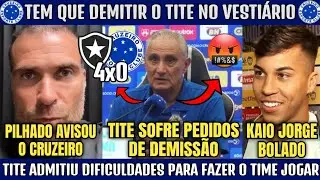 ACORDA PEDRINHO : PILHADO ACABOU COM O TITE APÓS GOLEADA SOFRIDA PELO CRUZEIRO! KAIO JORGE FALOU.