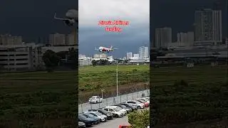 airasia Airlines amazing landing in Penang international airport #penangairport #aviation #airasia