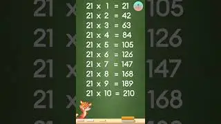Learn Table of 21  | Multiplication Table 21 | #table #multiplication #shorts