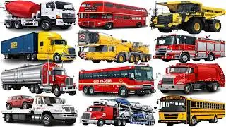 12 Vehicles Truck | Vehicle Names for kids to learn.