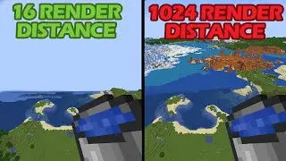 water bucket MLG with 1, 32, 64, 128, 512, 1024 render distance