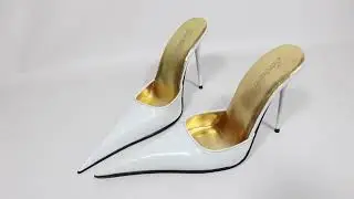 Sorbern Classical White Mules 12Cm Metal Cigarette High Heels Women Slip On Shoes Custom Colors