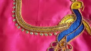 Magam work simple  peacock design in Telugu