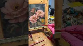Floral Study No.2 &bull; Artist POV, oil painting before sunrise in the quiet studio #floralpainting